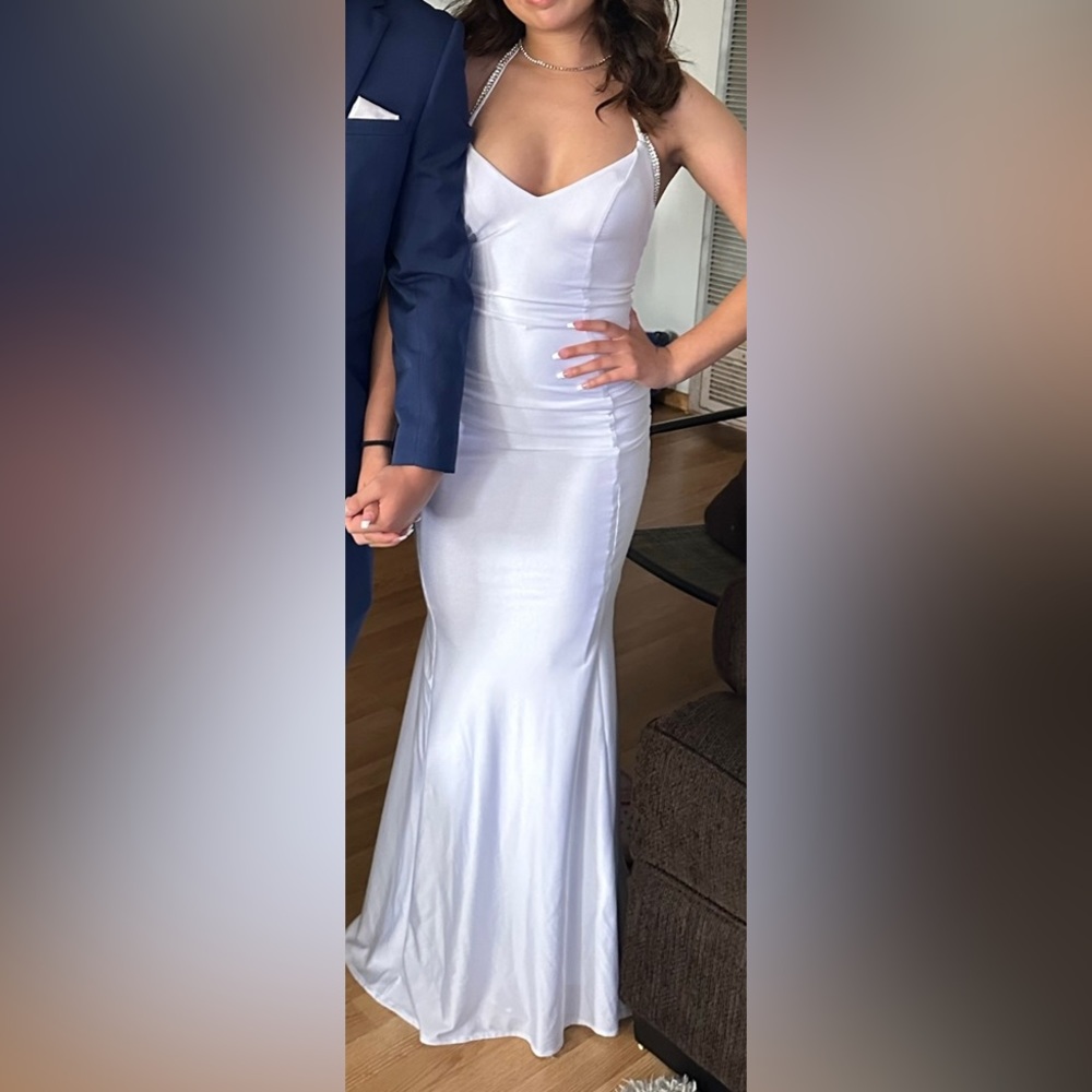 White Jessica Angel 774 dress with Rhinestones Size SMALL JA774 Wedding Dress